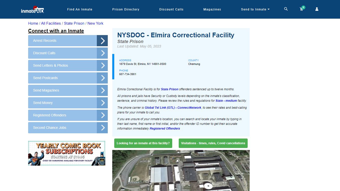 NY DOC - Elmira Correctional Facility & Inmate Search - Elmira, NY